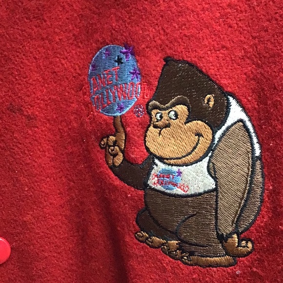 Planet Hollywood vintage jacket for kids with snaps no zipper easy to wear - Picture 3 of 16